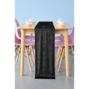 Neel Blue Crushed Velvet Table Runner, 33cm x 274cm in Black Size: 33 cm x 274 cm Black 33 cm x 274 cm Neel Blue Crushed Velvet Table Runner, 33cm x 274cm in Black Size: 33 cm x 274 cm Black 33 cm x 274 cm