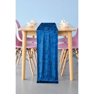 Neel Blue Crushed Velvet Table Runner, 33cm x 274cm in Blue Size: 33 cm x 274 cm Blue 33 cm x 274 cm Neel Blue Crushed Velvet Table Runner, 33cm x 274cm in Blue Size: 33 cm x 274 cm Blue 33 cm x 274 cm