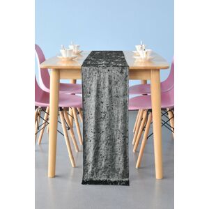 Neel Blue Crushed Velvet Table Runner, 33cm x 274cm in Silver Size: 33 cm x 274 cm Silver 33 cm x 274 cm Neel Blue Crushed Velvet Table Runner, 33cm x 274cm in Silver Size: 33 cm x 274 cm Silver 33 cm x 274 cm