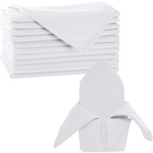 Neel Blue 20"x20" White Christmas Table Napkin, 100% Spun Polyester, Stain-Resistant - 10pcs White Neel Blue 20"x20" White Christmas Table Napkin, 100% Spun Polyester, Stain-Resistant - 10pcs White