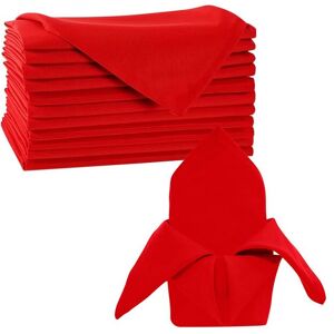 Neel Blue 20"x20" White Christmas Table Napkin, 100% Spun Polyester, Stain-Resistant - 10pcs in Red Red Neel Blue 20"x20" White Christmas Table Napkin, 100% Spun Polyester, Stain-Resistant - 10pcs in Red Red