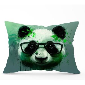 Warren Reed - Designer Panda With Glasses, Green Splashart Cushions Size: 33 cm x 48 cm Green 33 cm x 48 cm Warren Reed - Designer Panda With Glasses, Green Splashart Cushions Size: 33 cm x 48 cm Green 33 cm x 48 cm