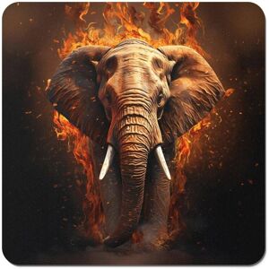Warren Reed - Designer Splashart Elephant & fire Coasters - Set of 4 in Orange Orange Warren Reed - Designer Splashart Elephant & fire Coasters - Set of 4 in Orange Orange