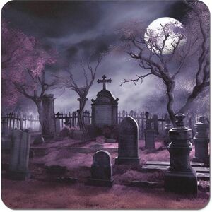 Warren Reed - Designer Witchs Moonlit Cemetery Design Coasters - Set of 4 in Purple Purple Warren Reed - Designer Witchs Moonlit Cemetery Design Coasters - Set of 4 in Purple Purple