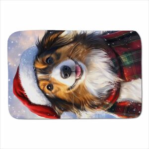 Warren Reed - Designer Christmas Shetland Sheepdog Sherpa Blanket in Brown Size: Large Brown Large Warren Reed - Designer Christmas Shetland Sheepdog Sherpa Blanket in Brown Size: Large Brown Large