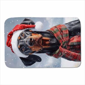Warren Reed - Designer Snowy Christmas Doberman Sherpa Blanket in Black Size: Large Black Large Warren Reed - Designer Snowy Christmas Doberman Sherpa Blanket in Black Size: Large Black Large