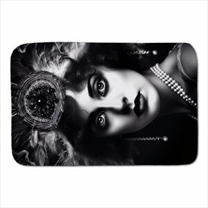 Warren Reed - Designer Edwardian Showgirl Splashart Sherpa Blanket in Black Size: Large Black Large Warren Reed - Designer Edwardian Showgirl Splashart Sherpa Blanket in Black Size: Large Black Large