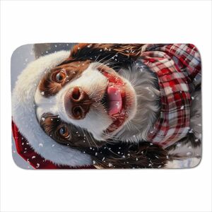 Warren Reed - Designer Christmas Springer Spaniel Sherpa Blanket in Brown Size: Large Brown Large Warren Reed - Designer Christmas Springer Spaniel Sherpa Blanket in Brown Size: Large Brown Large