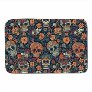 Warren Reed - Designer Dia De Los Muertos Skulls Sherpa Blanket in Orange Size: Large Orange Large Warren Reed - Designer Dia De Los Muertos Skulls Sherpa Blanket in Orange Size: Large Orange Large