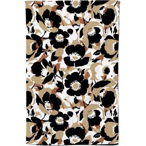 Warren Reed - Designer Modern Flower Pattern Tea Towel in Brown Brown Warren Reed - Designer Modern Flower Pattern Tea Towel in Brown Brown