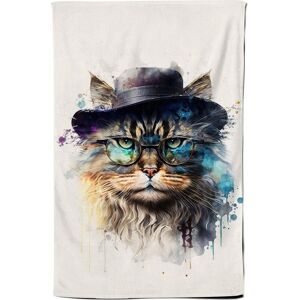 Warren Reed - Designer Siberian Cat Splashart Tea Towel Multicolor Warren Reed - Designer Siberian Cat Splashart Tea Towel Multicolor