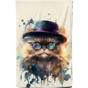 Warren Reed - Designer Persian Cat Splashart Tea Towel Multicolor Warren Reed - Designer Persian Cat Splashart Tea Towel Multicolor