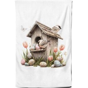 Warren Reed - Designer Easter Birdhouse Tea Towel Multicolor Warren Reed - Designer Easter Birdhouse Tea Towel Multicolor