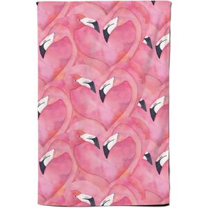 Warren Reed - Designer Watercolour Flamingo Hearts Tea Towel in Pink Pink Warren Reed - Designer Watercolour Flamingo Hearts Tea Towel in Pink Pink