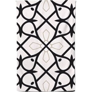 Warren Reed - Designer Arabic Style Pattern Tea Towel in Black Black Warren Reed - Designer Arabic Style Pattern Tea Towel in Black Black