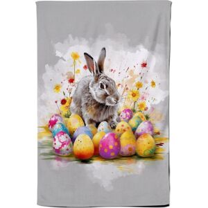 Warren Reed - Designer Splashart Easter Bunny & Eggs Tea Towel Multicolor Warren Reed - Designer Splashart Easter Bunny & Eggs Tea Towel Multicolor