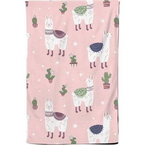 Warren Reed - Designer Happy Lama Tea Towel in Pink Pink Warren Reed - Designer Happy Lama Tea Towel in Pink Pink