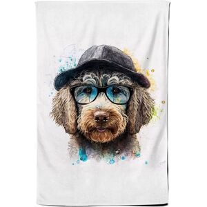Warren Reed - Designer Labradoodle Dog Face Splashart Tea Towel Multicolor Warren Reed - Designer Labradoodle Dog Face Splashart Tea Towel Multicolor