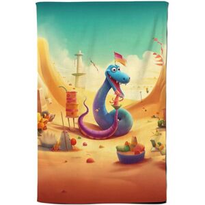 Warren Reed - Designer Snake On A Beach Holiday Tea Towel in Yellow Yellow Warren Reed - Designer Snake On A Beach Holiday Tea Towel in Yellow Yellow