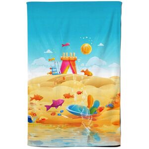 Warren Reed - Designer Fishes On A Beach Holiday Tea Towel in Yellow Yellow Warren Reed - Designer Fishes On A Beach Holiday Tea Towel in Yellow Yellow