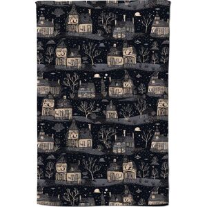 Warren Reed - Designer Spooky Haunted Houses Tea Towel in Grey Grey Warren Reed - Designer Spooky Haunted Houses Tea Towel in Grey Grey