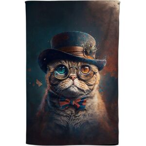 Warren Reed - Designer Scottish Fold Cat Splashart Tea Towel Multicolor Warren Reed - Designer Scottish Fold Cat Splashart Tea Towel Multicolor