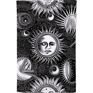 Warren Reed - Designer Moon & Sun Black White Tea Towel Black Warren Reed - Designer Moon & Sun Black White Tea Towel Black