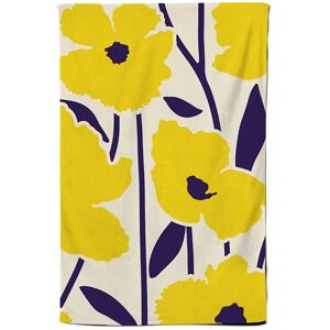 Warren Reed - Designer Vintage Tropical Flowers Tea Towel in Yellow Yellow Warren Reed - Designer Vintage Tropical Flowers Tea Towel in Yellow Yellow