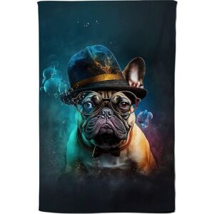 Warren Reed - Designer French Bulldog Splashart Tea Towel Multicolor Warren Reed - Designer French Bulldog Splashart Tea Towel Multicolor