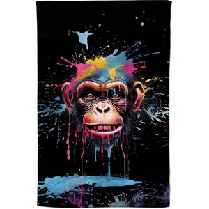 Warren Reed - Designer Multi Coloured Monkey Face Splashart Tea Towel in Blue Blue Warren Reed - Designer Multi Coloured Monkey Face Splashart Tea Towel in Blue Blue