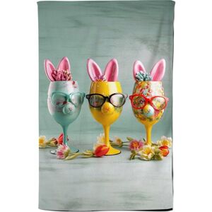 Warren Reed - Designer Funky Easter Bunny Glasses Splashart Tea Towel Multicolor Warren Reed - Designer Funky Easter Bunny Glasses Splashart Tea Towel Multicolor
