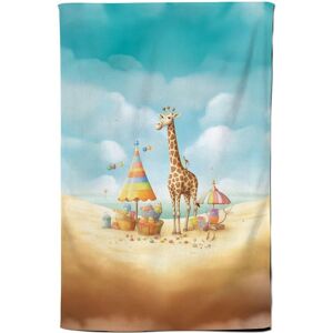 Warren Reed - Designer Giraffe On A Beach Holiday Tea Towel in Yellow Yellow Warren Reed - Designer Giraffe On A Beach Holiday Tea Towel in Yellow Yellow