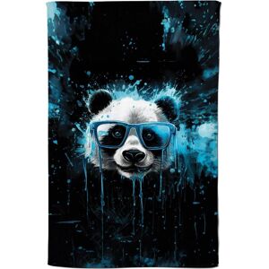 Warren Reed - Designer Blue Splashart Panda Face Tea Towel Blue Warren Reed - Designer Blue Splashart Panda Face Tea Towel Blue