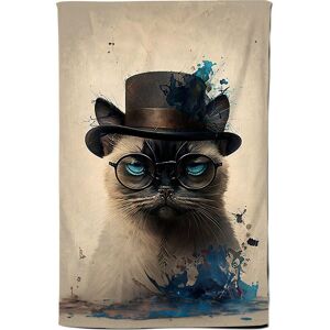 Warren Reed - Designer Siamese Cat Splashart Tea Towel Multicolor Warren Reed - Designer Siamese Cat Splashart Tea Towel Multicolor