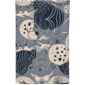 Warren Reed - Designer Abstract Moon & Stars Tea Towel in Grey Grey Warren Reed - Designer Abstract Moon & Stars Tea Towel in Grey Grey