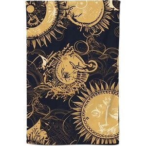 Warren Reed - Designer Moon & Sun Gold Blue Tea Towel in Yellow Yellow Warren Reed - Designer Moon & Sun Gold Blue Tea Towel in Yellow Yellow
