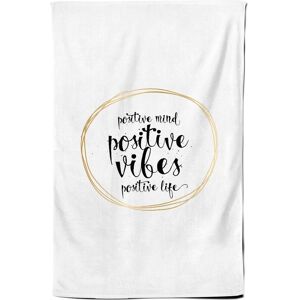 Warren Reed - Designer Positive Mind, Vibes, Life Tea Towel in Black Black Warren Reed - Designer Positive Mind, Vibes, Life Tea Towel in Black Black