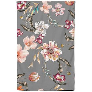 Warren Reed - Designer Peony, Lily, Tulip, Daisy Colorful On Grey Background Tea Towel Grey Warren Reed - Designer Peony, Lily, Tulip, Daisy Colorful On Grey Background Tea Towel Grey
