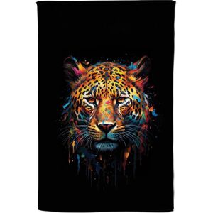 Warren Reed - Designer Splashart Leopard Face Tea Towel in Brown Brown Warren Reed - Designer Splashart Leopard Face Tea Towel in Brown Brown