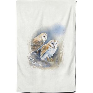 Warren Reed - Designer Barn Ano Owls Watercolour Tea Towel in Brown Brown Warren Reed - Designer Barn Ano Owls Watercolour Tea Towel in Brown Brown