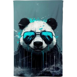 Warren Reed - Designer Panda With Blue Glasses Splashart Tea Towel Blue Warren Reed - Designer Panda With Blue Glasses Splashart Tea Towel Blue