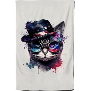 Warren Reed - Designer American Shorthair Cat Face Glasses Splashart Tea Towel Multicolor Warren Reed - Designer American Shorthair Cat Face Glasses Splashart Tea Towel Multicolor
