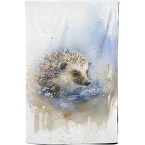 Warren Reed - Designer Hedgehog Watercolour Tea Towel in Brown Brown Warren Reed - Designer Hedgehog Watercolour Tea Towel in Brown Brown