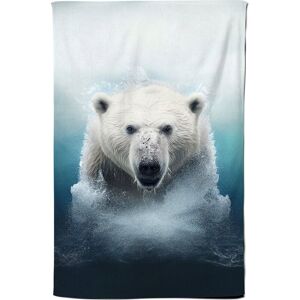Warren Reed - Designer Polar Bear Splashart Tea Towel in White White Warren Reed - Designer Polar Bear Splashart Tea Towel in White White