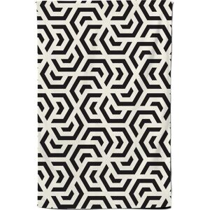Warren Reed - Designer Hexagonal Geometric Pattern Tea Towel in Black Black Warren Reed - Designer Hexagonal Geometric Pattern Tea Towel in Black Black