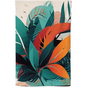 Warren Reed - Designer Green Orange Tropical Leaves Tea Towel Green Warren Reed - Designer Green Orange Tropical Leaves Tea Towel Green