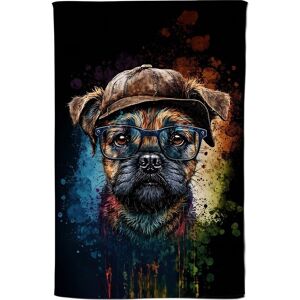 Warren Reed - Designer Border Terrier Dog Face Splashart Tea Towel Multicolor Warren Reed - Designer Border Terrier Dog Face Splashart Tea Towel Multicolor