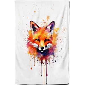 Warren Reed - Designer Watercolour Splashart Fox Face Tea Towel in Orange Orange Warren Reed - Designer Watercolour Splashart Fox Face Tea Towel in Orange Orange