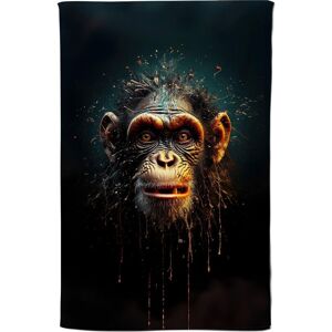 Warren Reed - Designer Splashart Monkey Face Tea Towel in Black Black Warren Reed - Designer Splashart Monkey Face Tea Towel in Black Black
