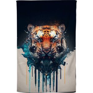 Warren Reed - Designer Tiger Face Splashart Tea Towel in Brown Brown Warren Reed - Designer Tiger Face Splashart Tea Towel in Brown Brown